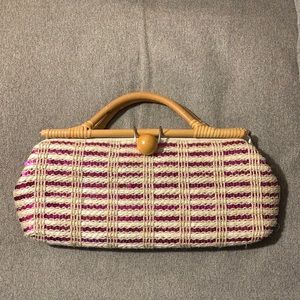 Kate spade pink sequin/ rattan handbag